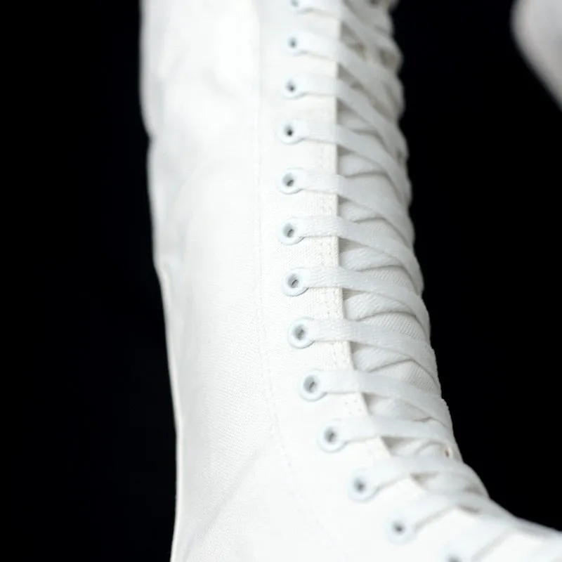 Funki Buys | Boots | Women's Knee High Lace Up Canvas Boots