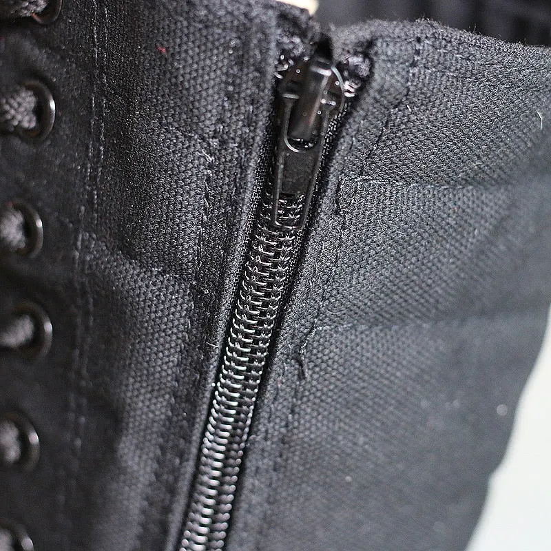 Funki Buys | Boots | Women's Knee High Lace Up Canvas Boots