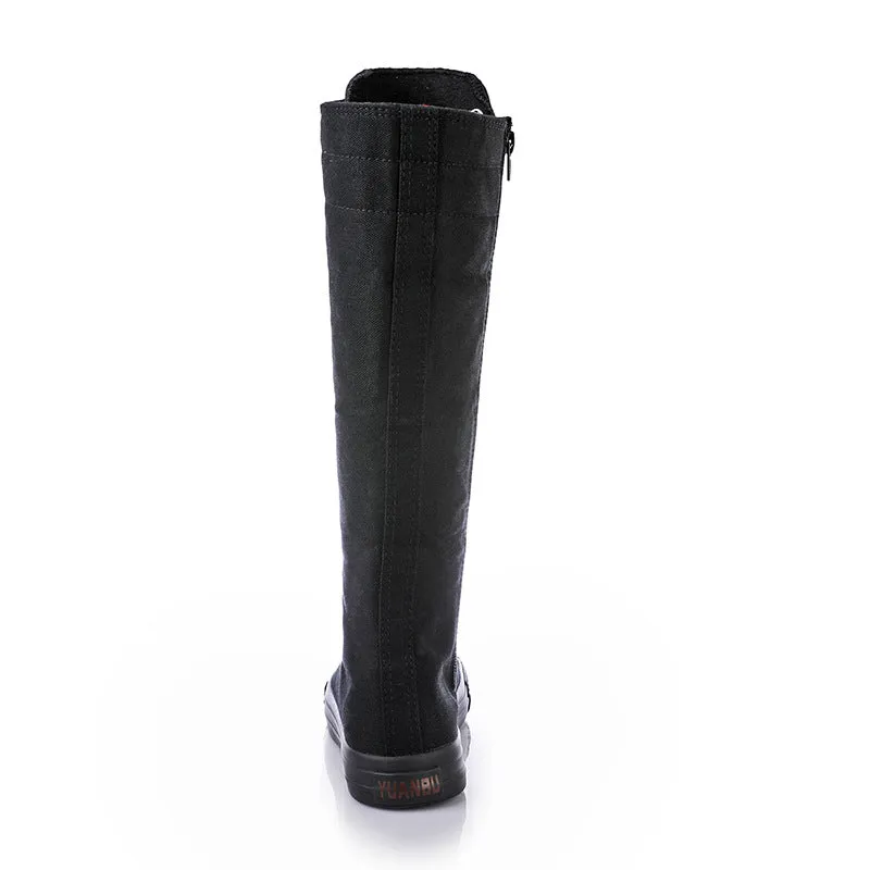 Funki Buys | Boots | Women's Knee High Lace Up Canvas Boots