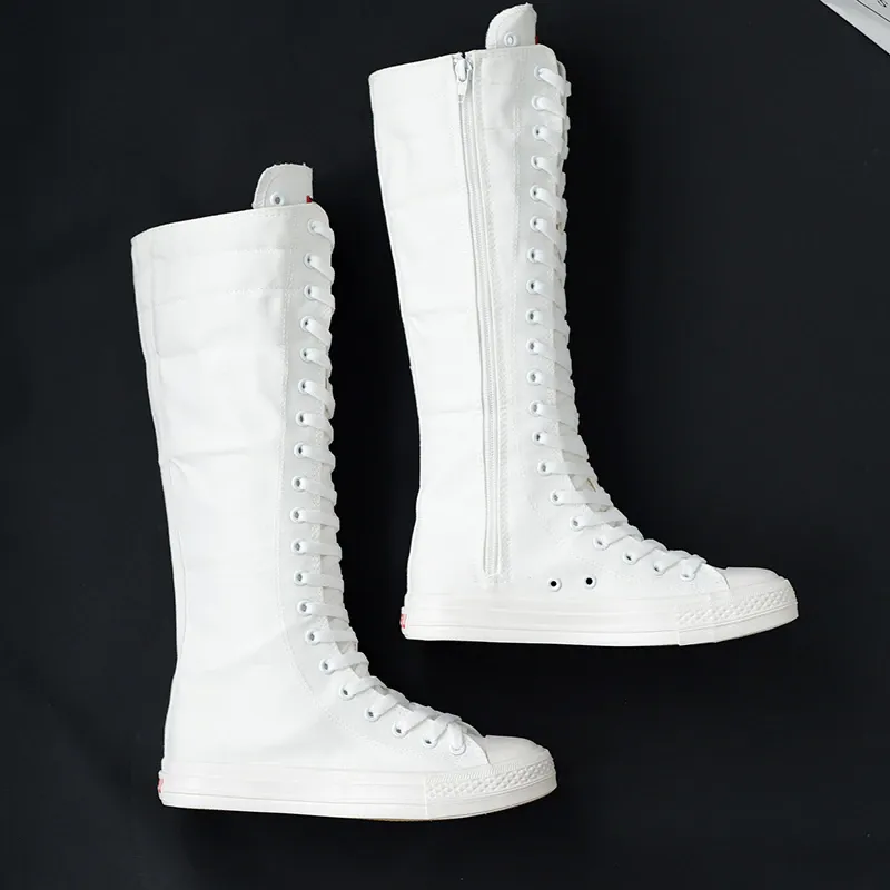 Funki Buys | Boots | Women's Knee High Lace Up Canvas Boots