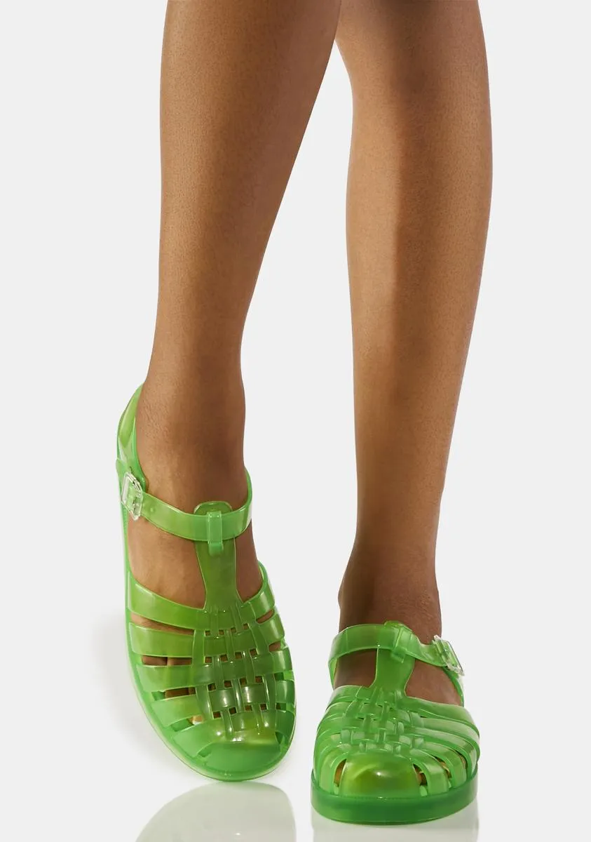 Green Possession Jelly Sandals