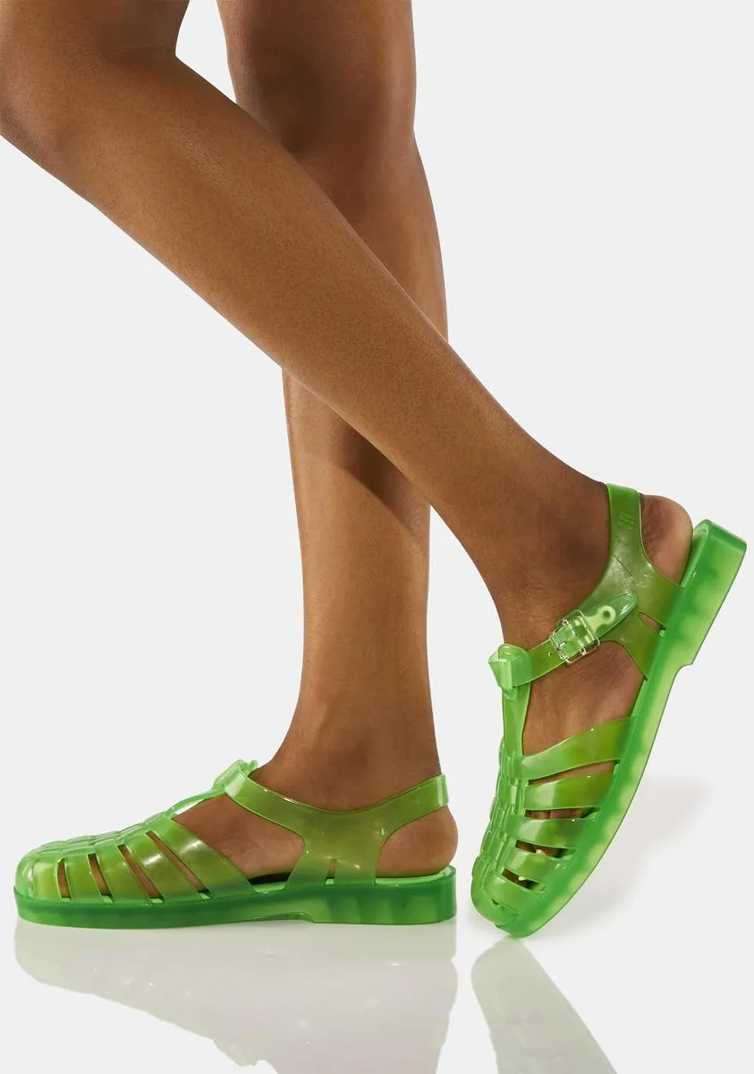 Green Possession Jelly Sandals