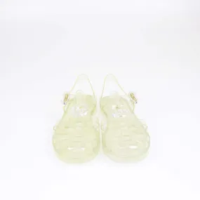 Gucci Green Clear Double G Jelly Fisherman Flat Sandals