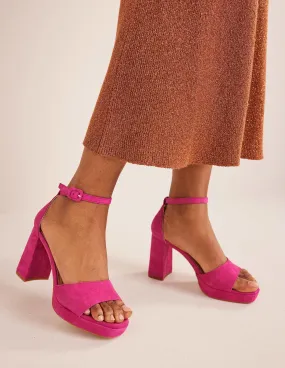 Heeled Platform Sandals-Festival Pink