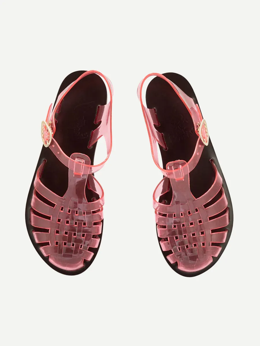Homeria Jelly Sandal in Clear Red