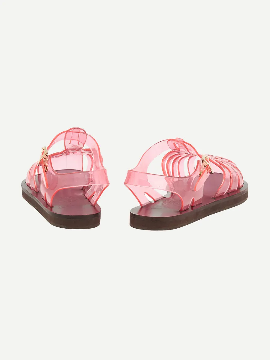 Homeria Jelly Sandal in Clear Red