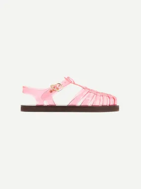 Homeria Jelly Sandal in Clear Red