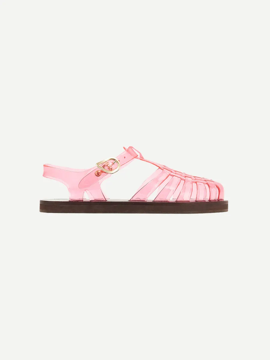 Homeria Jelly Sandal in Clear Red