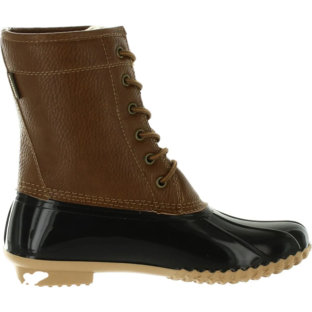 JBU by Jambu Womens Maplewood Faux Leather Lace-Up Rain Boots