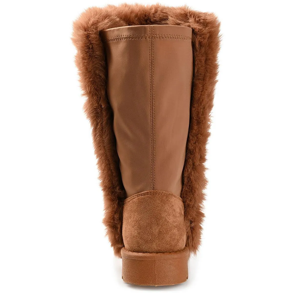 Journee Collection Womens Cleeo Faux Leather Faux Fur Lined Winter & Snow Boots
