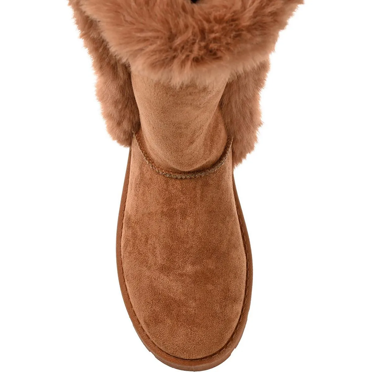 Journee Collection Womens Cleeo Faux Leather Faux Fur Lined Winter & Snow Boots