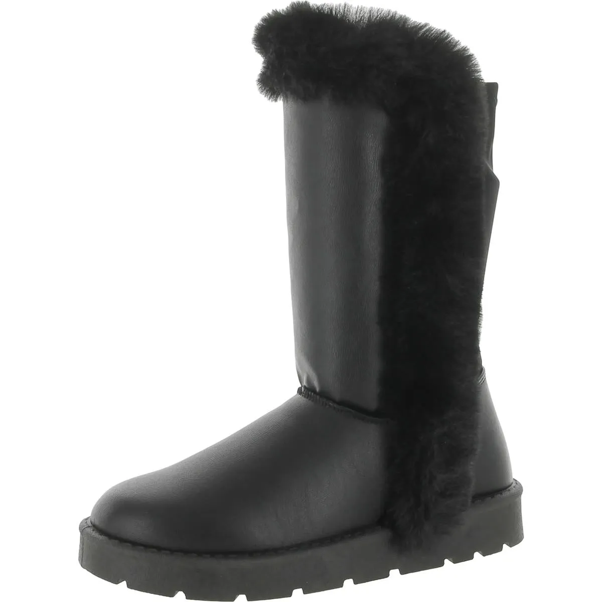 Journee Collection Womens Cleeo Faux Leather Faux Fur Lined Winter & Snow Boots