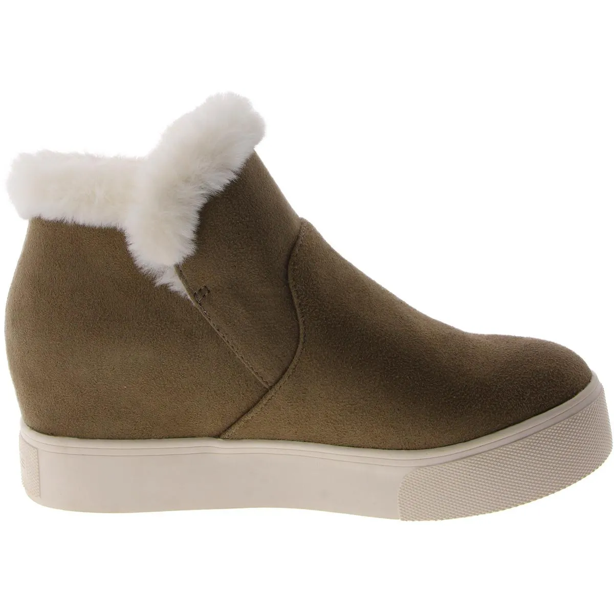 J/Slides Womens Faux Suede Flatform Ankle Boots