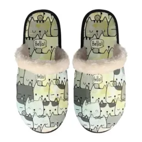 Kittens Print on Demand Artwork Women's Fur Lined House Slippers