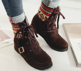 Lace up Boots - Ethnic Brown