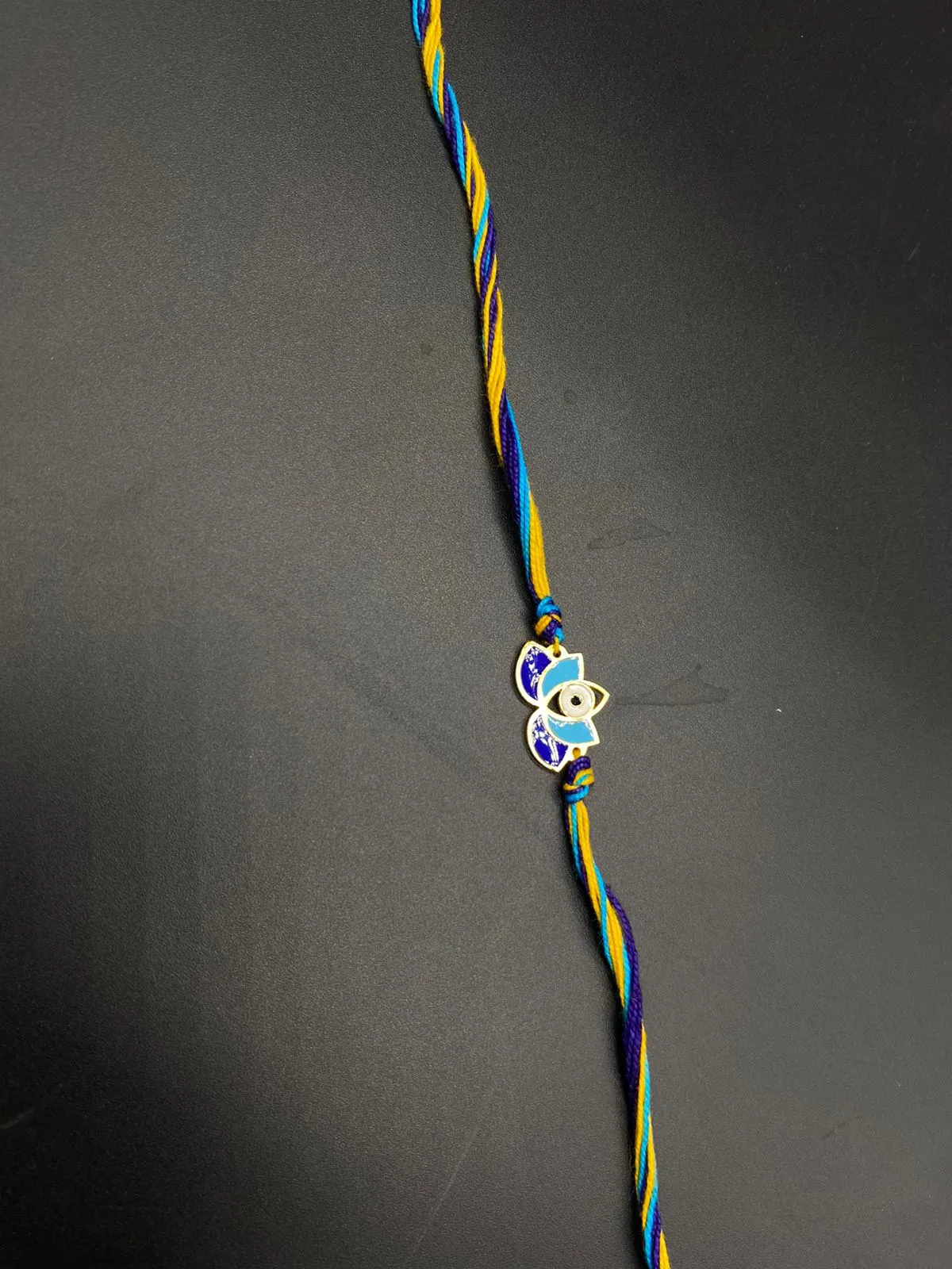 Lotus Evil Eye - Gold Rakhi