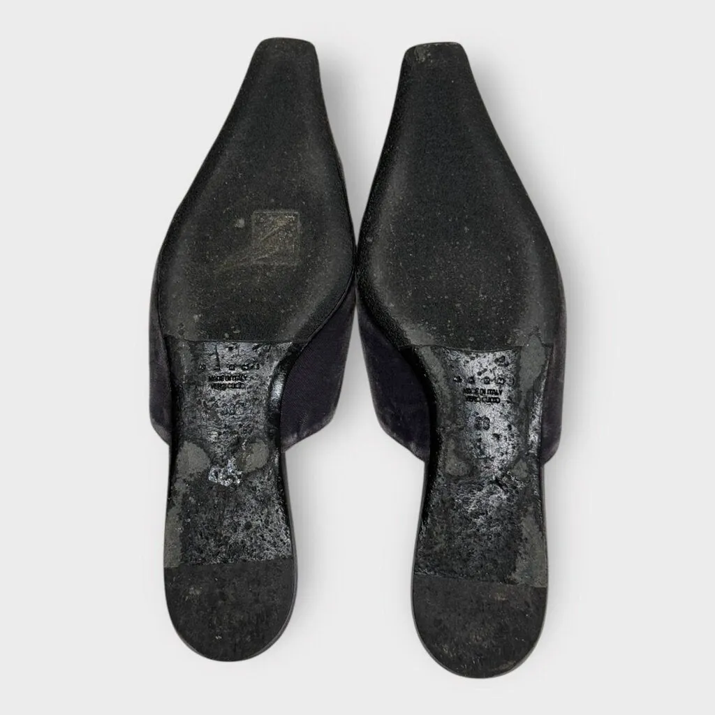 Marni Grey Velvet Point Toe Mule