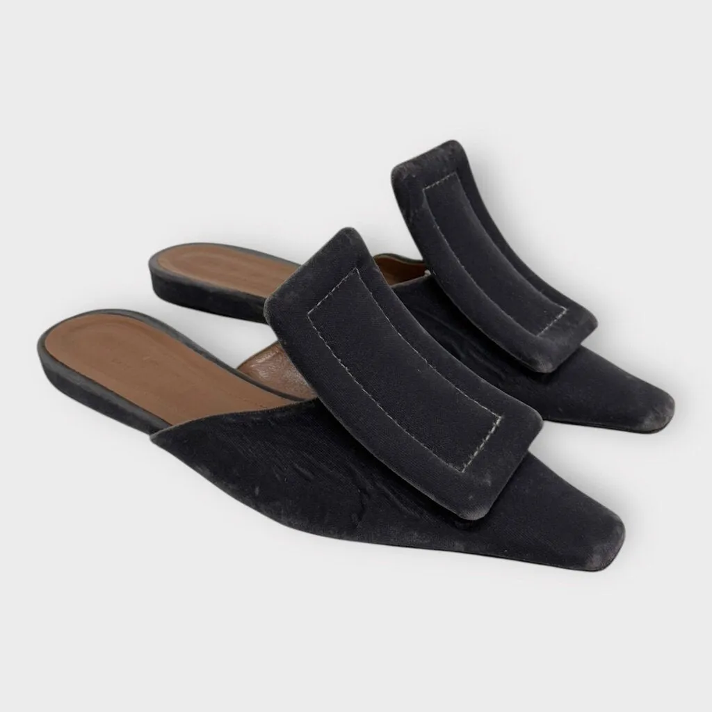 Marni Grey Velvet Point Toe Mule