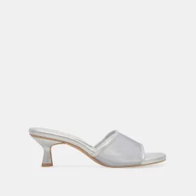 MEEZA HEELS SILVER MESH