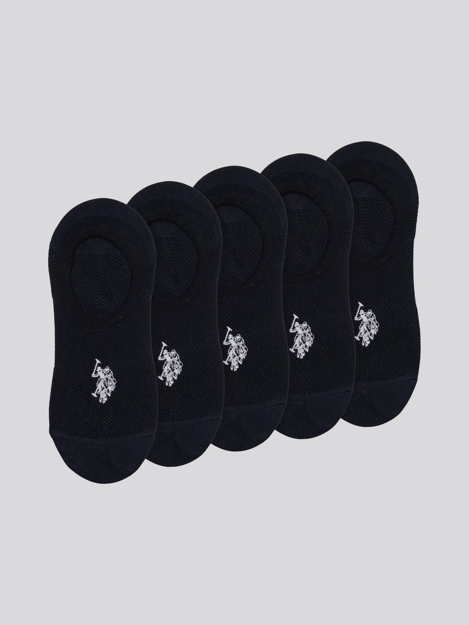 Mens 5 Pack Invisible Trainer Socks in Black