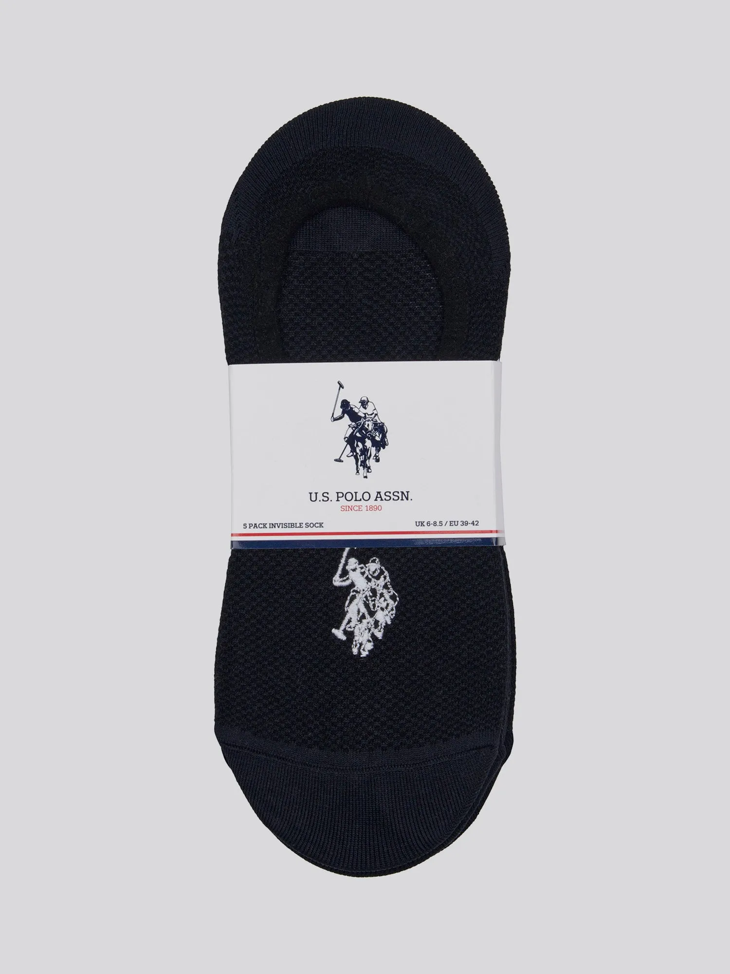 Mens 5 Pack Invisible Trainer Socks in Black