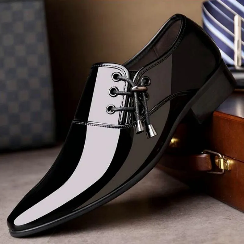 Men's Breathable Leather Shoes With Pointed Toe