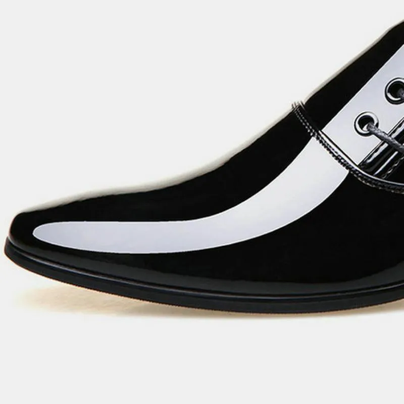 Men's Breathable Leather Shoes With Pointed Toe