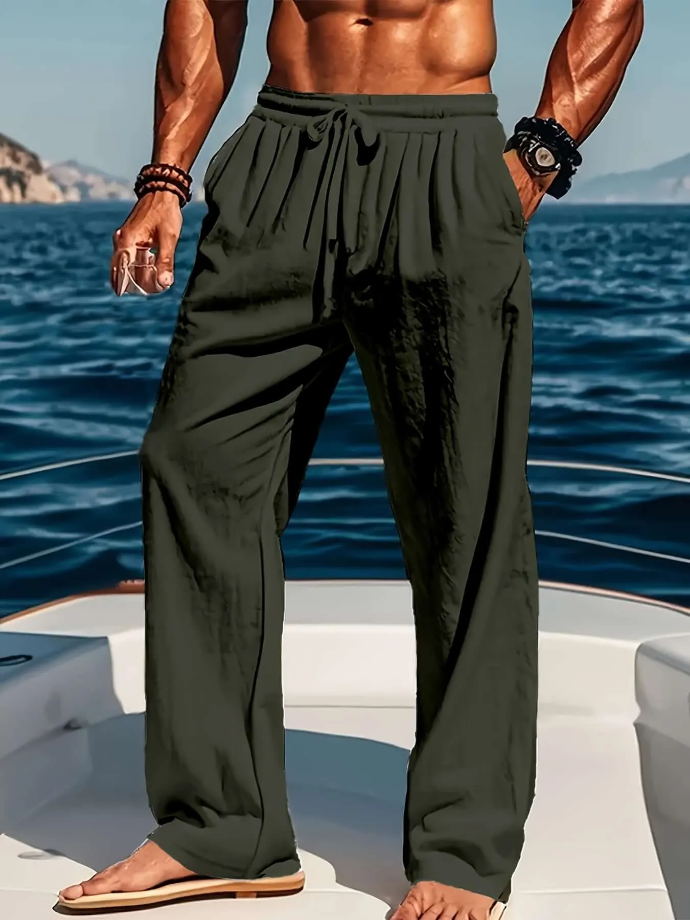Men's Casual Loose Fit Trousers: Breathable & Comfortable