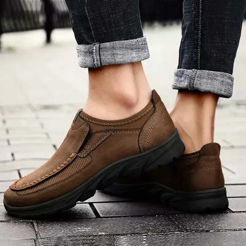 Men's Spring/Autumn Casual Leather Breathable Shoes | Plus Size