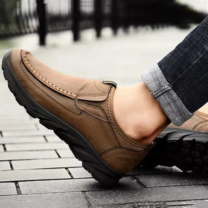 Men's Spring/Autumn Casual Leather Breathable Shoes | Plus Size