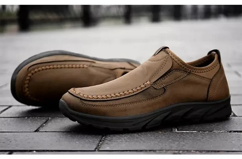 Men's Spring/Autumn Casual Leather Breathable Shoes | Plus Size