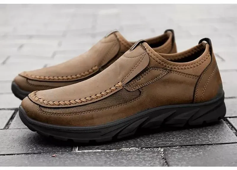 Men's Spring/Autumn Casual Leather Breathable Shoes | Plus Size