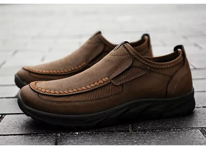 Men's Spring/Autumn Casual Leather Breathable Shoes | Plus Size
