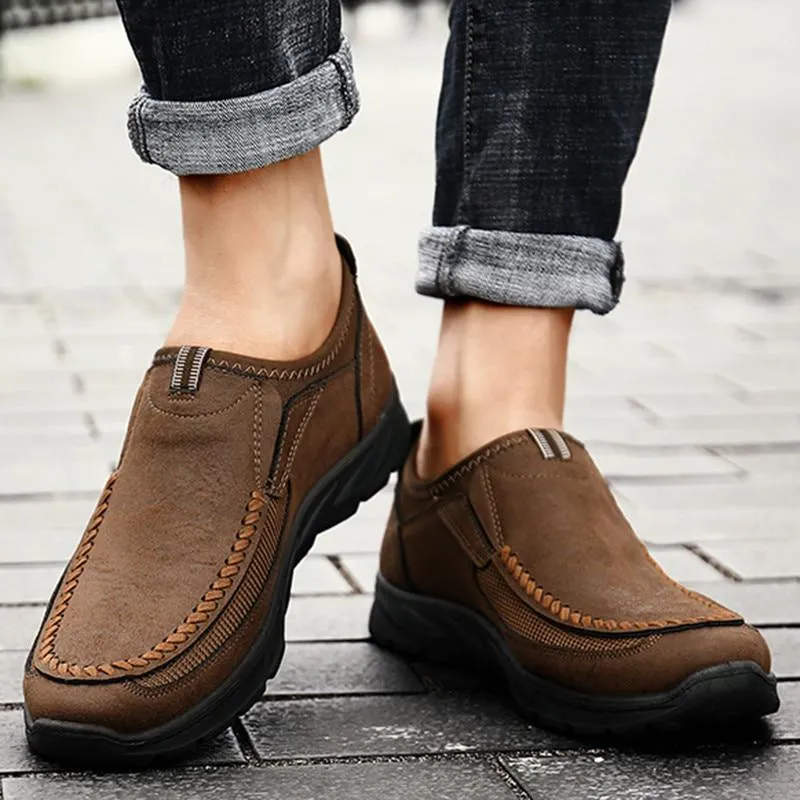 Men's Spring/Autumn Casual Leather Breathable Shoes | Plus Size