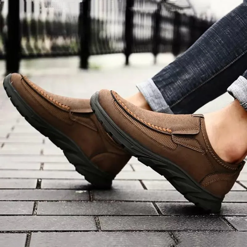 Men's Spring/Autumn Casual Leather Breathable Shoes | Plus Size