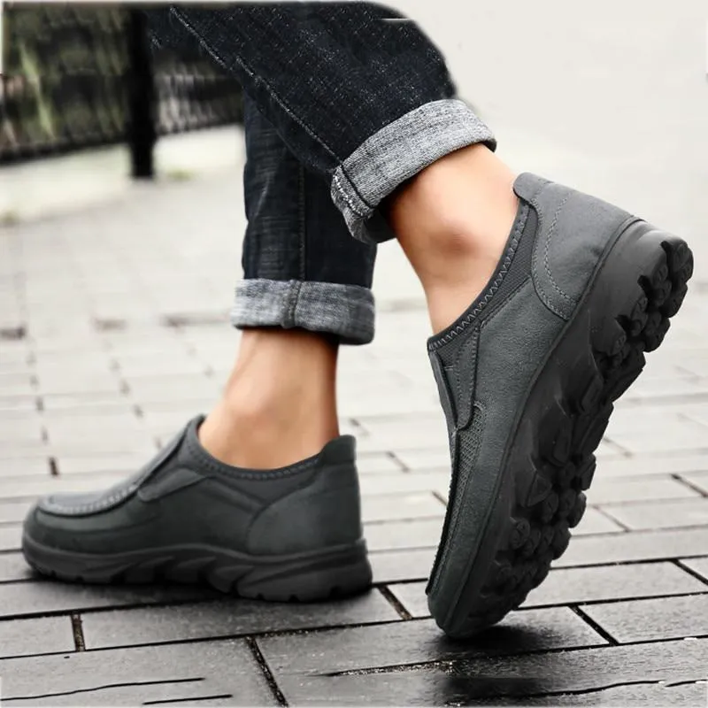Men's Spring/Autumn Casual Leather Breathable Shoes | Plus Size