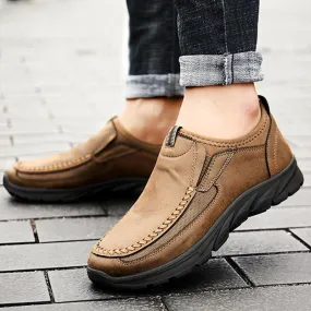 Men's Spring/Autumn Casual Leather Breathable Shoes | Plus Size