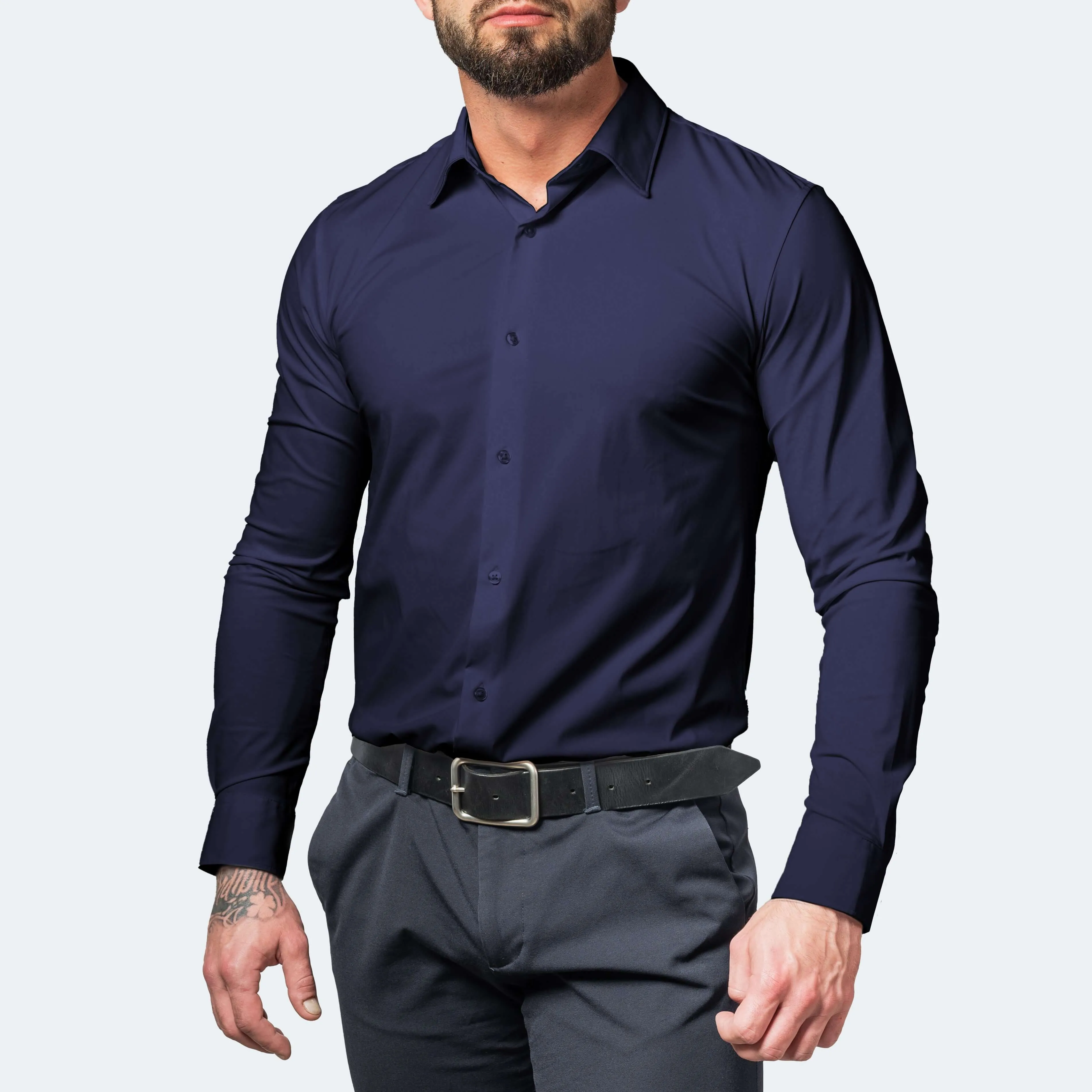 Men's Wrinkle-Free Stretch Shirt: Breathable Comfort