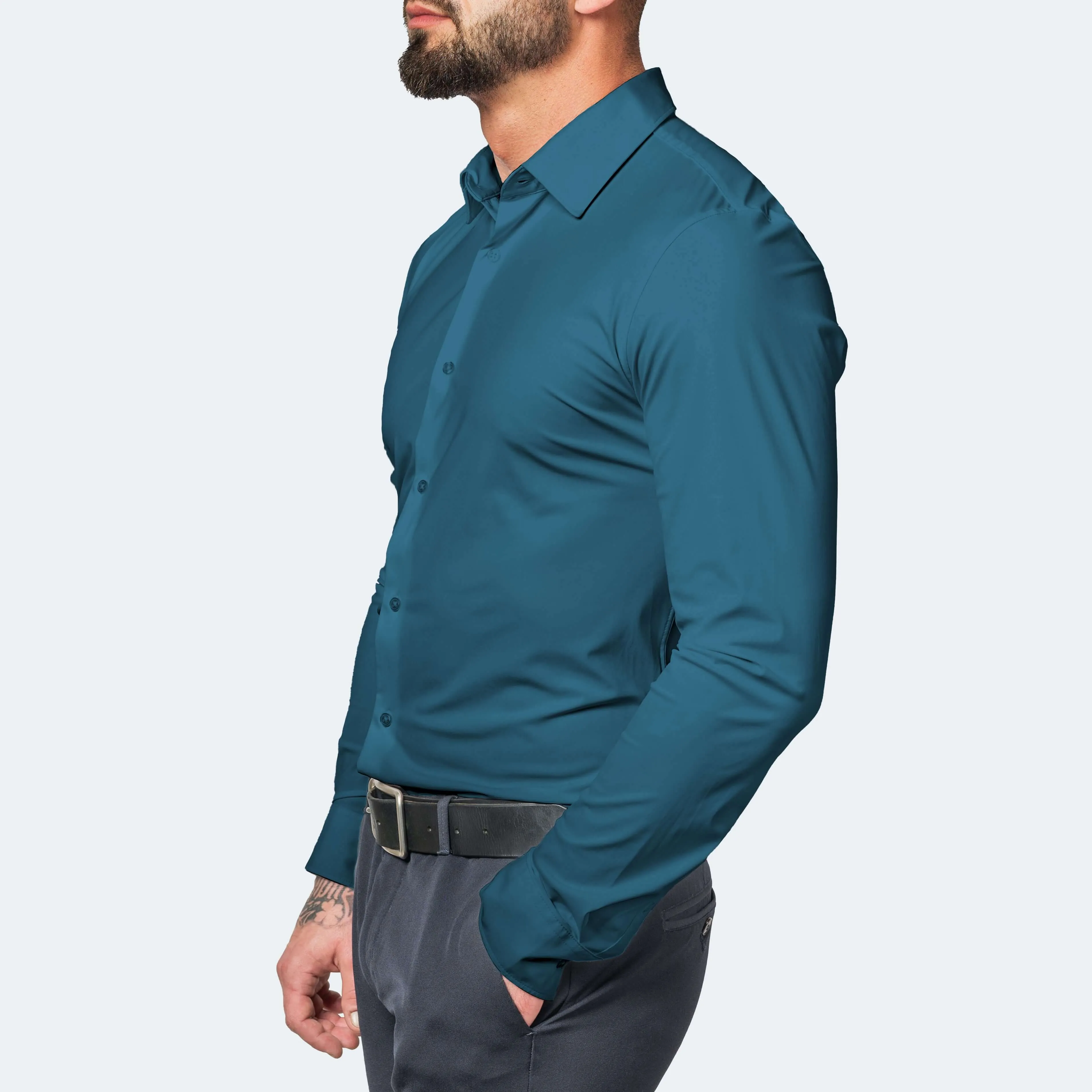 Men's Wrinkle-Free Stretch Shirt: Breathable Comfort