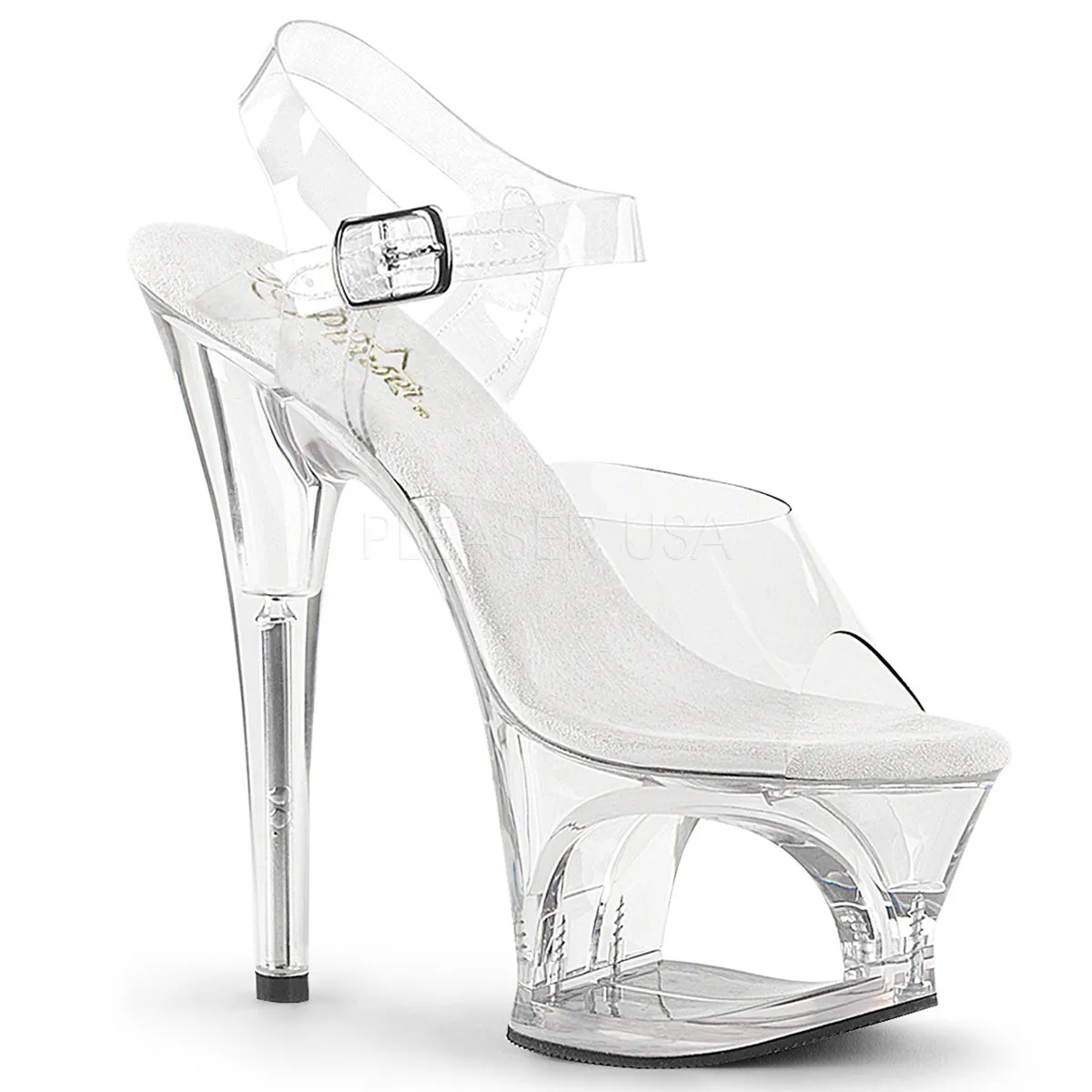 Moon-708 Clear, 7" Heel