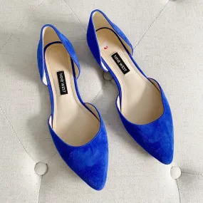 Nine West Blue Velvet Pointed Ballet Flats 6