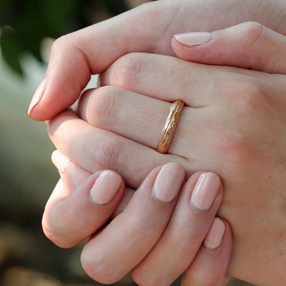 Pippa Jayne Designs 14K Rose Gold Branch Wedding Band