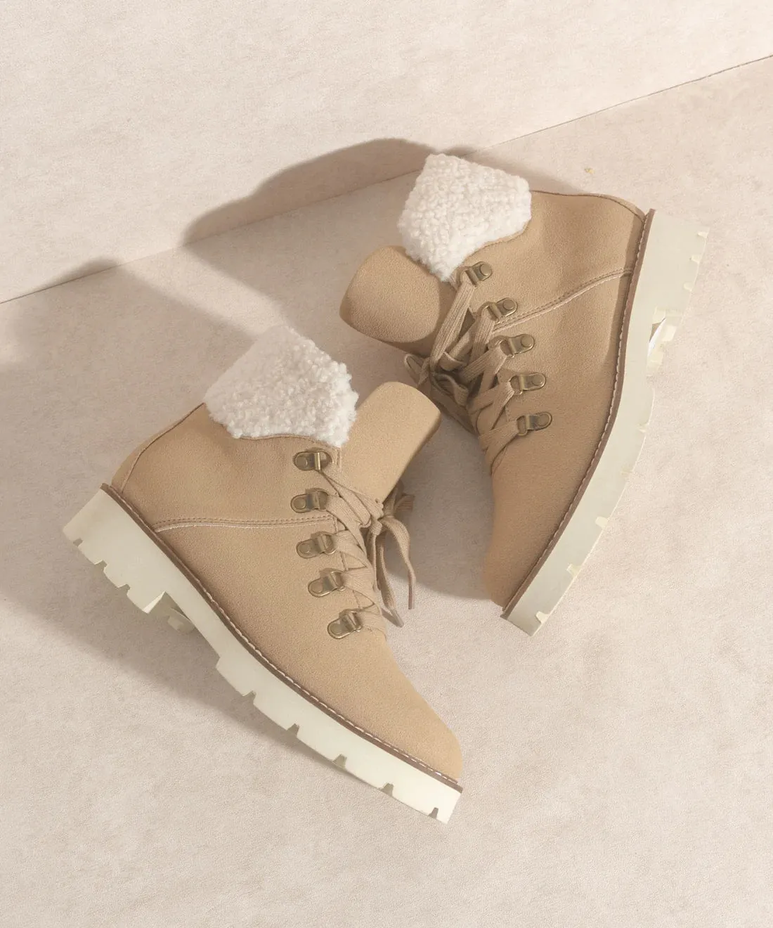 Rory Faux Fur Bootie in Khaki
