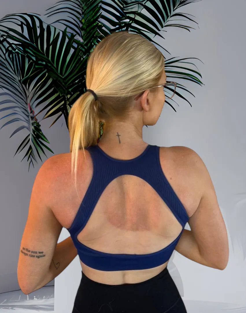 Seamless Sports Bra – Open Back, Breathable 4-Way Stretch