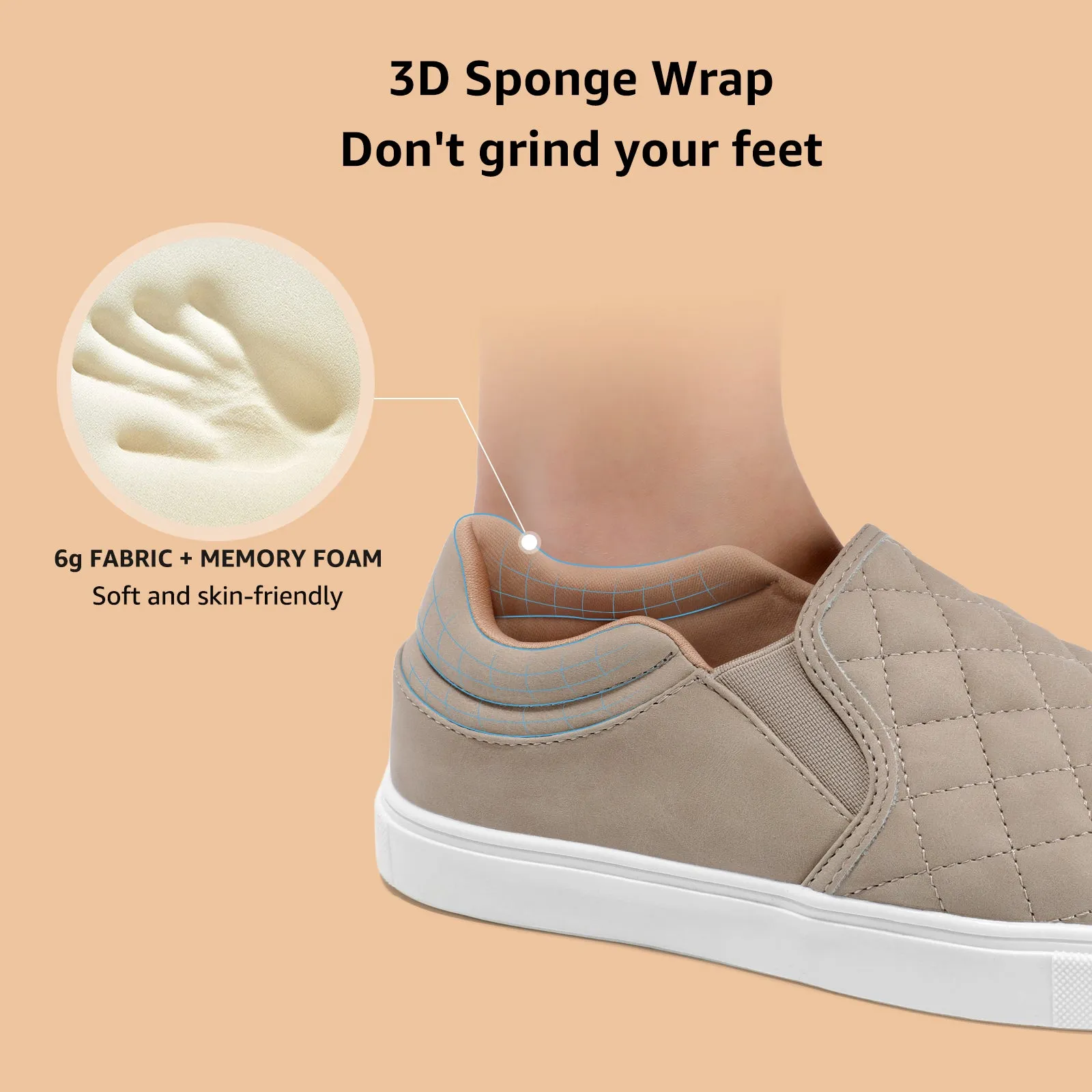 STQ Slip On Shoes for Women Fashion Sneakers Elees Quilted 2.0 Comfort Casual Fall Loafers