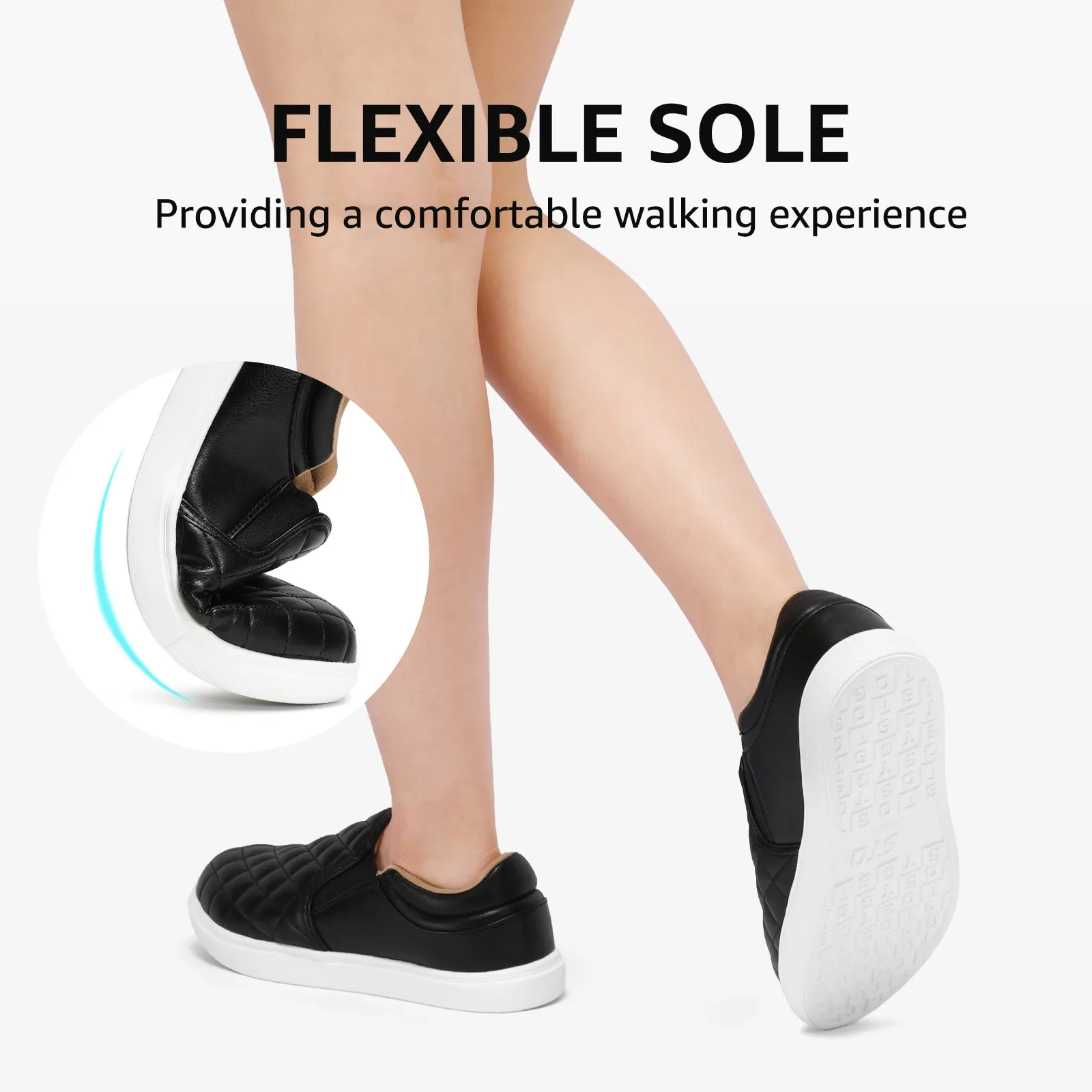 STQ Slip On Shoes for Women Fashion Sneakers Elees Quilted 2.0 Comfort Casual Fall Loafers