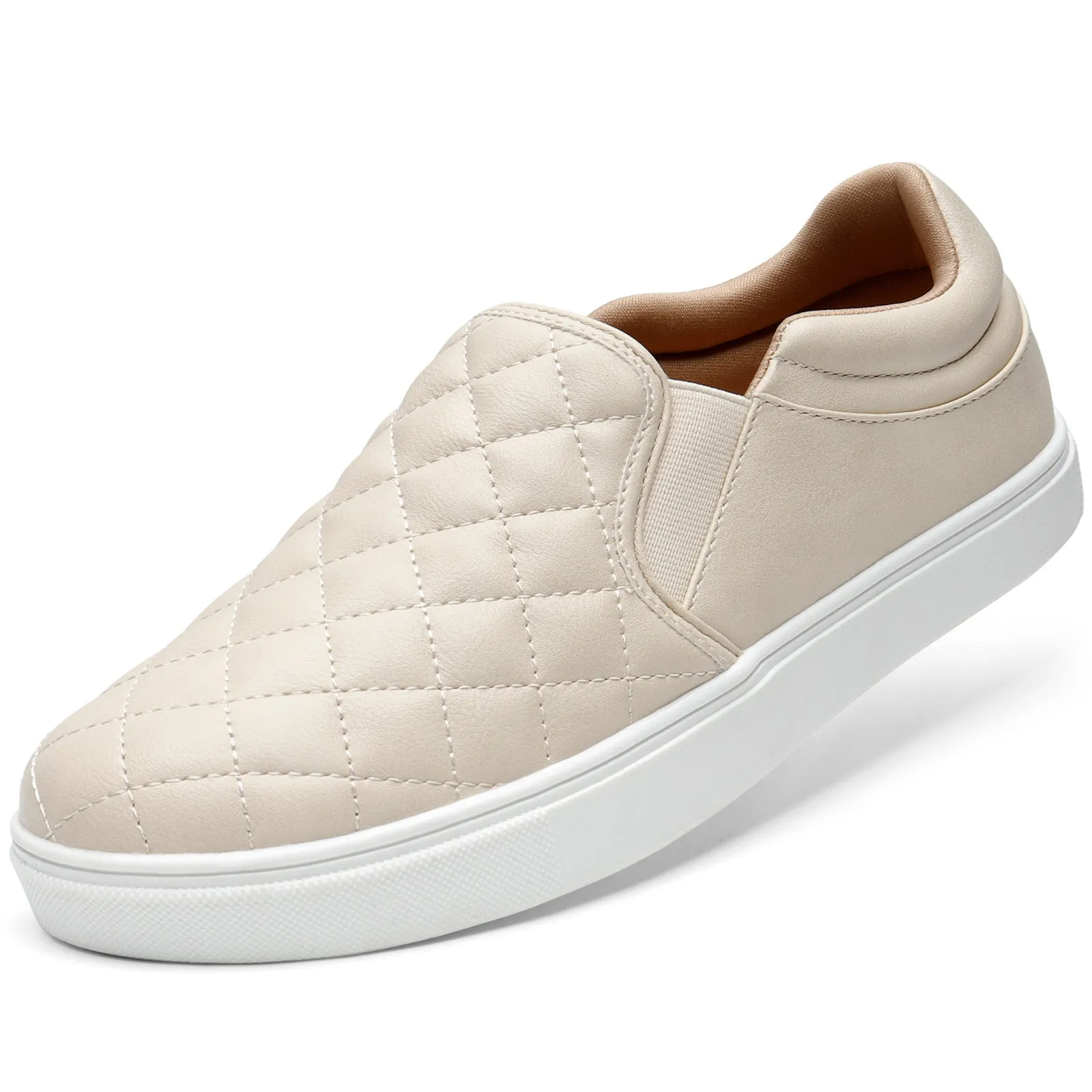 STQ Slip On Shoes for Women Fashion Sneakers Elees Quilted 2.0 Comfort Casual Fall Loafers