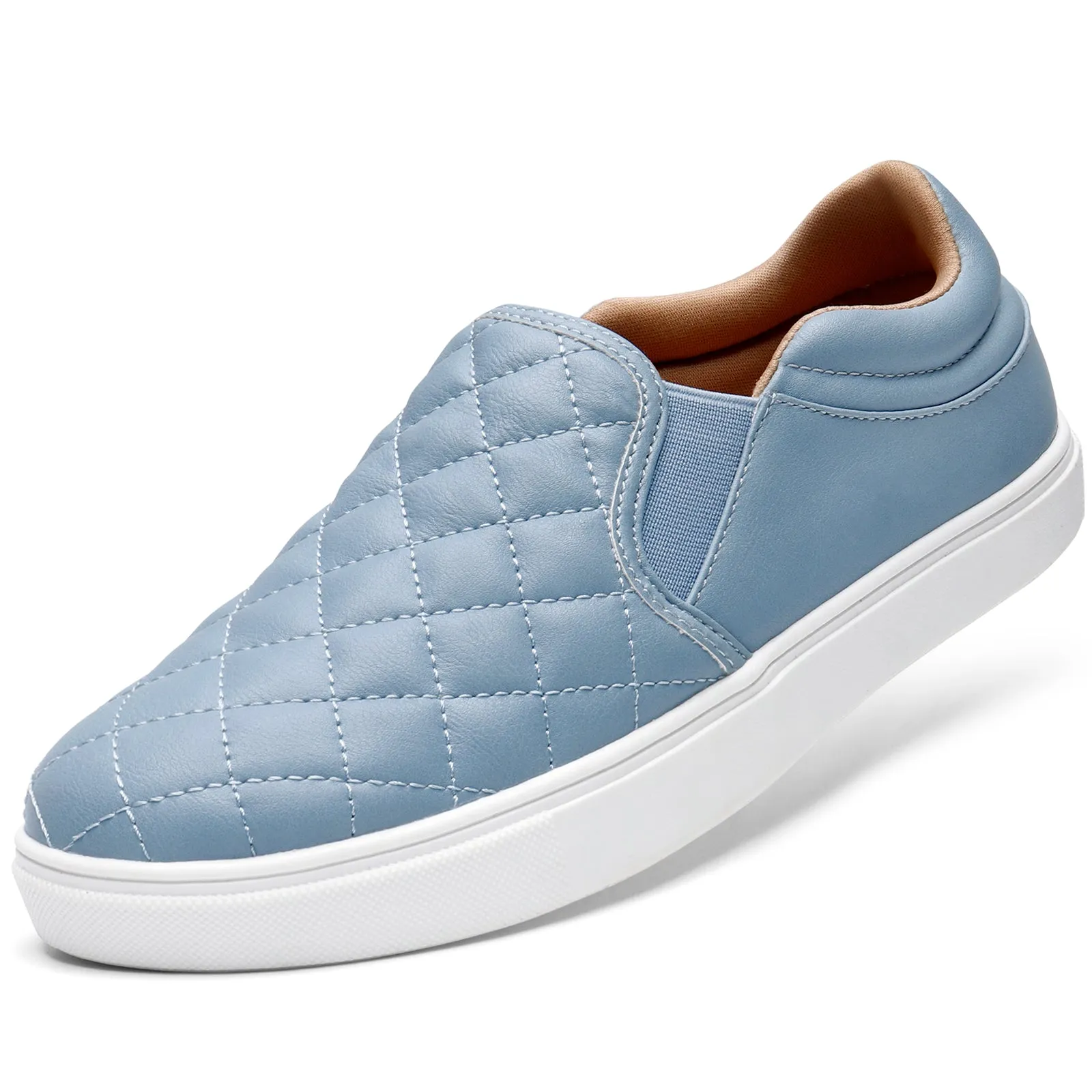 STQ Slip On Shoes for Women Fashion Sneakers Elees Quilted 2.0 Comfort Casual Fall Loafers