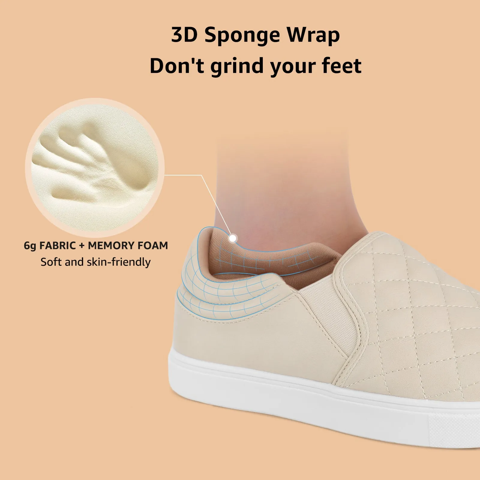STQ Slip On Shoes for Women Fashion Sneakers Elees Quilted 2.0 Comfort Casual Fall Loafers