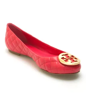TORY BURCH QUINN QUILTED BALLERINA FLAT IN CARNIVAL PINK